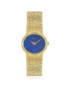 Piaget Cocktail Dress Watch Women's 18k Yellow Gold Lapis Lazuli Dial 9801 A6