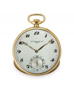 Patek Philippe Open Face Pocket Watch Vintage Yellow Gold