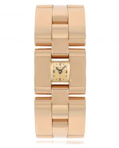 Jaeger LeCoultre Vintage Women's Dress Watch 18k Rose Gold Champagne Dial