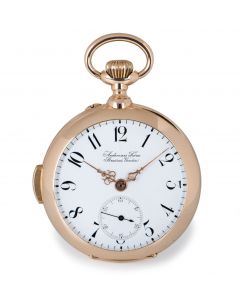 Audemars Freres Rare Open Face Minute Repeater Pocket Watch Antique Rose Gold