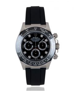 Rolex Unworn Daytona Oysterflex White Gold Black Diamond Dial B&P 116519LN