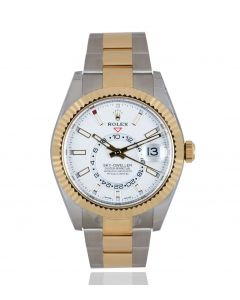 Rolex Unworn Sky-Dweller Stainless Steel & Yellow Gold Intense White Dial B&P 326933