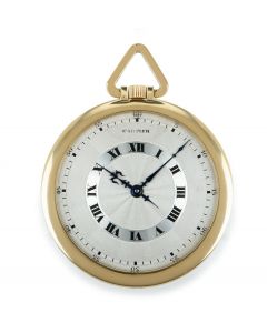 Cartier. A Rare Ultra Slim 18ct Yellow Gold Keyless Lever Open Face Pocket Watch C1940s