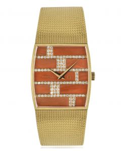 Omega Dress Watch Diamond Coral Dial Yellow Gold