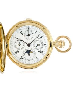 A Yellow Gold Minute Repeater Calendar Chronograph Hunter Pocket Watch C1890s