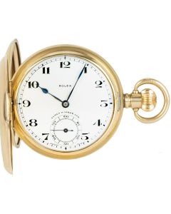 Rolex. A Gold Plated Keyless Lever Half Hunter Pocket Watch C1920s