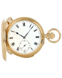 A Heavy English 18ct Yellow Gold Full Hunter Keyless Lever Minute Repeater Pocket Watch