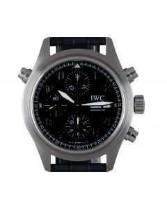 IWC Spitfire Doppel Chronograph Gents Stainless Steel Black Dial B&P IW3713
