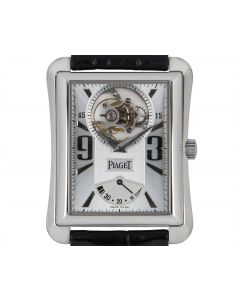 Piaget Tourbillon Emperador Power Reserve Men's 18k White Gold Silver Dial B&P G0A31121