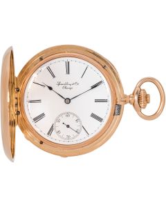 Patek Philippe.A Rose Gold Double Name Spaulding & Co Half Hunter Pocket Watch C1888