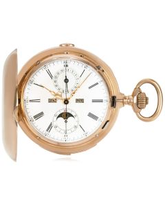 Vulcain. An 18ct Rose Gold Minute Repeater Calendar Chronograph Full Hunter Pocket Watch C1890s