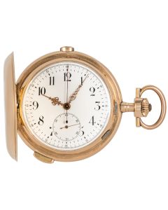 A Rose Gold Quarter Repeater Chronograph Full Hunter Pocket Watch C1896