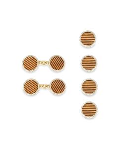 Cartier Yellow Gold Enamel Dress Set