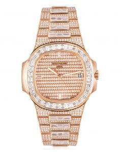 Patek Philippe Nautilus Rose Gold Fully Loaded Diamond Set 5719/10R-010