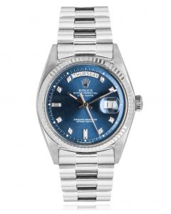Rolex Day-Date Vintage White Gold Blue Diamond Dial 1803