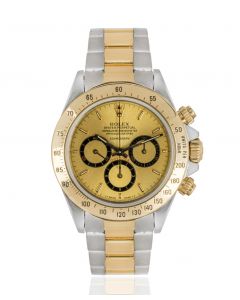 Rolex Zenith Movement Cosmograph Daytona Stainless Steel & 18k Yellow Gold Rare Mark I Floating Dial B&P 16523