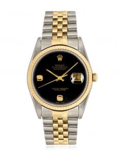 Rolex Datejust Rare Black Onyx Diamond Dial 16233