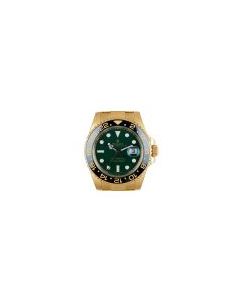 Rolex Unworn GMT-Master II NOS Men's 18k Yellow Gold Green Dial B&P 116718LN
