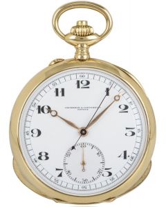 Vacheron & Constantin. A Gold  Open Face Chronograph Pocket Watch C1924