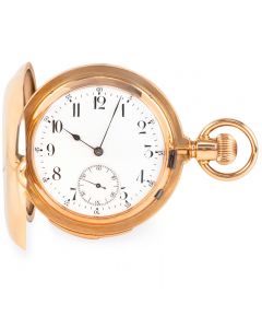 Swiss Rose Gold Double Sided Calendar Quarter Repeater Keyless Lever Pocket Watch C1900s