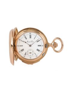 Mermod Freres Miniature 18ct Rose Gold Full Hunter Quarter Repeater Keyless Lever Pocket Watch C1890