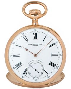 PATEK PHILIPPE ROSE GOLD GONDOLO KEYLESS LEVER OPEN FACE POCKET WATCH 1904