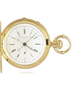 Huguenin Berthoud. A Rare Early Gold, Hunting Cased, Watch with Split Seconds Independent 1/4 Seconds Chronograph C1860