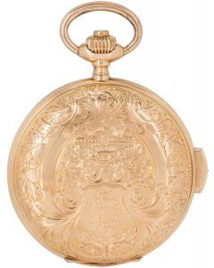 Volta. A 18ct Rose Gold Minute Repeater Keyless Lever Full Hunter Pocket Watch C1880