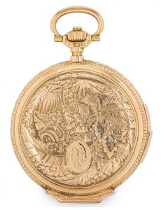 A. Martimer & Co 18ct Rose Gold Highly Engraved  Full Hunter Quarter Repeater C1890