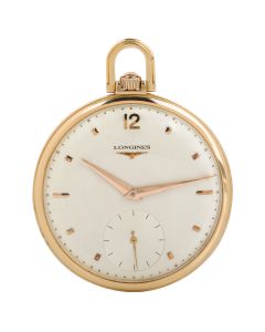 Longines 18ct Rose Gold Open Face Keyless Lever Gentleman's Dress Pocket  Watch C1920