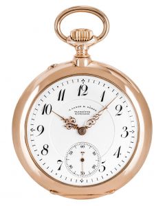 A. Lange & Sohne. A Rare 18ct Rose Gold Open Face Keyless Lever Pocket Watch C1920