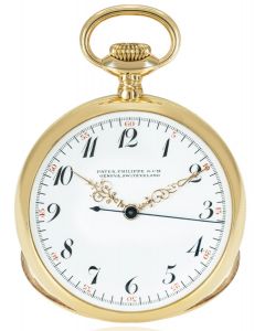 Patek Philippe. A Rare Gold Centre Second Keyless Lever Open Face Pocket Watch C1912