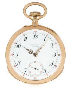 Patek Philippe Rose Gold Keyless Lever Open Face Pocket Watch C1900