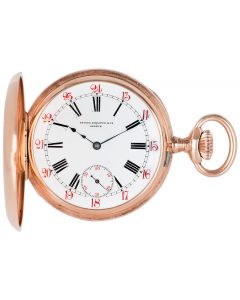 Patek Philippe. A Very Rare Rose Gold Early  Half Hunter Keyless Lever Pocket Watch C1880