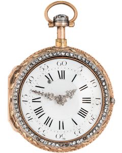 Philippe Cafarello Dufalga Geneve: A Rare and Important Gold Pair Case Quarter Repeater Diamond and Enamel Pocket Watch C1780