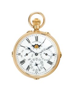 Rare Antique 18ct Yellow Gold Double Sided World Time Full Calendar Pocket Watch  C1890s