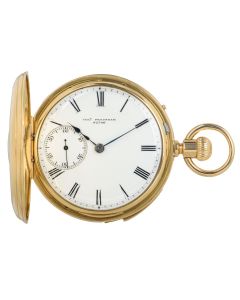 Charles Frodsham. A Rare Yellow Gold Half Hunter Keyless Lever Minute Repeater Pocket Watch C1861