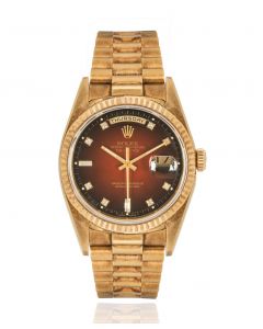 Rolex Day-Date Maroon Vignette Diamond Dial 18238