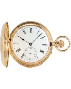 Le Coultre Heavy 18ct Gold Keyless Lever Minute Repeater Full Hunter Pocket Watch C1900s