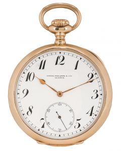 Patek Philippe. A Rare 14ct Rose Gold keyless lever Open Face Pocket Watch C1911