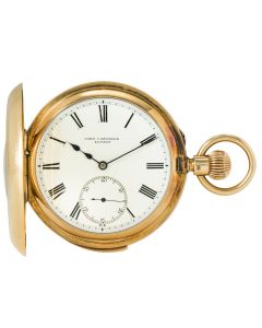 John Cashmore Yellow Gold Half Quarter Repeater Keyless Lever Half Hunter Pocket Watch C1893 