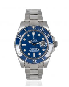 Rolex Rare Submariner Date Smurf Diamond Dial 116619LB