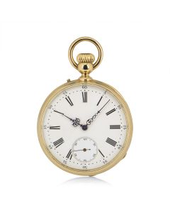 Bailley Levieux Open Face Pocket Watch Retailed By Golay Fils & Stahl Yellow Gold