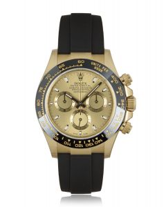 Rolex Unworn Daytona Oysterflex Yellow Gold Champagne-Colour & Black Dial B&P 116518LN