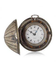 Edward Prior Very Rare Open Face Pocket Watch Antique Silver Four Case Turkish Market