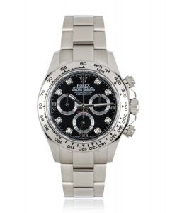 Rolex Unworn Daytona White Gold Black Diamond Dial B&P 116509