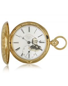 A Massive Full Hunter 18kt Yellow Gold Keywind Fusee Railway Timepiece of Historical Interest  by Joseph Sewill Liverpool