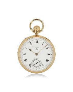 Barraud & Lunds Open Face Pocket Watch Stem Key Wind Yellow Gold