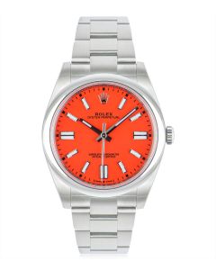 Rolex Oyster Perpetual 41mm Coral Red Dial 124300