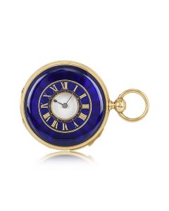 Henry Capt Quarter Repeating Enamel Half Hunter Pocket Watch Yellow Gold